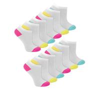 Sock Snob - 3 Paires Fille Chaussettes Basses Sports | Chaussettes Coton Courtes - Blanc EU 27 - EU 29