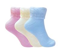 Sock Snob - 3er Pack Damen Bettsocken mit Innenfell Bunt | Pastellfarben Flauschig Socken