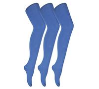 Sock Snob 3er Pack Damen Strumpfhose 80 Den Farbig Strumpfhose Blickdicht Matt (L, Mondlicht blau)