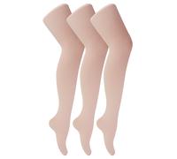 Sock Snob - 3er-Pack Mädchen 70 Denier Ballettstrumpfhosen | Kids Soft & Comfort Footed Dance Strumpfhosen in Pink & Weiß - Pink 3-4A / 98-104cm