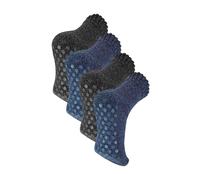 Sock Snob - 4 Paar Merinowolle Socken mit ABS | Winter Antirutsch Slipper Socken | Sock Snob