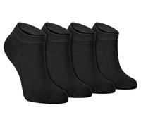 Sock Snob - 4er Pack Herren und Damen Atmungsaktiv Bambus Quarter Kurz Sneaker Socken für Sommer (37-42 EU, Schwarz)