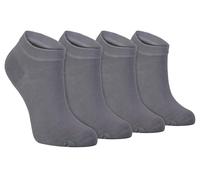 sock snob - 4er Pack Herren und Damen Atmungsaktiv Bambus Quarter Kurz Sneaker Socken für Sommer (37-42 EU, Grau)