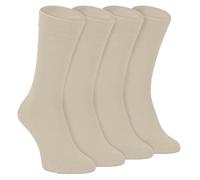 Sock Snob - 4er Pack Herren und Damen Atmungsaktiv Bio Uni Bambus Socken (39-45 EU, Beige)