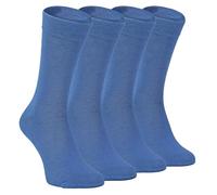 sock snob - 4er Pack Herren und Damen Atmungsaktiv Bio Uni Bambus Socken (39-45 EU, Blau)