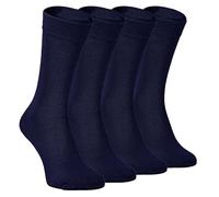 Sock Snob - 4er Pack Herren und Damen Atmungsaktiv Bio Uni Bambus Socken (39-45 EU, Dunkelblau)