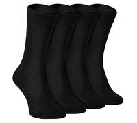 sock snob - 4er Pack Herren und Damen Atmungsaktiv Bio Uni Bambus Socken (39-45 EU, Schwarz)