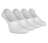 Sock Snob - 4er Pack Herren und Damen Bambus Füßlinge Kurz Unsichtbar Socken mit Silikon für Sneaker (39-45 EU, Weiß)