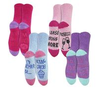 Sock Snob - 4er-Pack rutschfeste Damensocken mit lustigem Kuchenmotiv