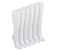 Sock Snob 6er Pack 100% Baumwolle Kniestrümpfe Für Damen Atmungsaktiv Weich Lange Socken (37-42, Weiß)
