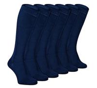 Sock Snob 6er Pack Damen Kniestrümpfe Bambus Weiche Gepolsterte Atmungsaktive Lang Socken (37-40, Marine)