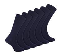 Sock Snob 6er Pack Herren Socken Gerippt Baumwolle Atmungsaktiv Socken mit Komfortbund (39-45, Marine)