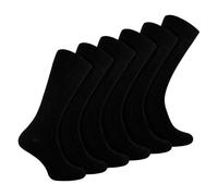 Sock Snob 6er Pack Herren Socken Gerippt Baumwolle Atmungsaktiv Socken mit Komfortbund (39-45, Schwarz)