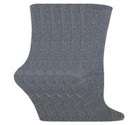 Sock Snob - 6er Pack Kinder Jungen Mädchen Bunt Uni Einfarbig Atmungsaktiv Baumwolle Socken (Grau, 12-3 UK)