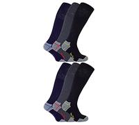 Sock Snob Herren Lang Arbeitssocken Baumwolle Gepolstert Kniehoch Work Socken (39-45, 6 Paare)
