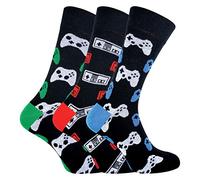Sock Snob Herren Socken mit Retro Vintage Spiele Design | 3er Pack (Gaming-Controller, 39-45)