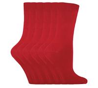 Sock Snob - Lot 6 paires femme coton fine unies couleur uni qualite chaussettes - PL30 Rouge EU 37-39,5