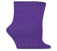 Sock Snob - Lot 6 paires femme coton fine unies couleur uni qualite chaussettes - PL30 Violet EU 37-39,5