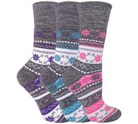 Sock Snob - Sock Snob - 3er Pack Damen Winter Thermo Norweger Diabetikersocken Ohne Gummi