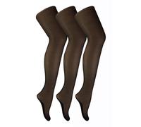 Sock Snob - Womens Vintage Seamed Tights | 3 Paar Multipack | 40 Denier Knee High Ultra Sheen Tights mit Line Up the Back - Black / Black M