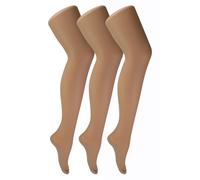 Sock Snob - Womens Vintage Seamed Tights | 3 Paar Multipack | 40 Denier Knee High Ultra Sheen Tights mit Line Up the Back - Nude / Nude XL