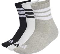 3er Pack adidas 3-Streifen Cushioned Sportswear Mid Cut Socken KC9618 - medium grey heather/white/black 37-39