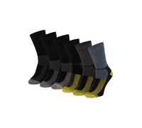 Socken APOLLO "Arbeitsocken", Herren, Gr. 43-45, bunt (blau grau gelb), Polyamid, Polyester, Viskose, Wolle, unifarben mit Farbeinsätzen, Socken Socken, Funktionelle Arbeits-Thermosocken (94240258-43)