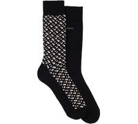 Socken BOSS "2P RS Monogram CC", Damen, Gr. 43-46, schwarz (schwarz 001), Baumwollmischung, elastisch, Socken Socken, mit Logo (92101269-43) schwarz 001