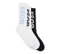 Socken BOSS "3P QS Rib Logo CC", Damen, Gr. 39-42, bunt (open miscellaneous 962), Baumwollmischung, unifarben, Socken Socken, mit Logo (89149637-39) open miscellaneous 962