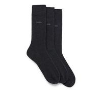 BOSS Herren 3P RS Uni CC Dreier-Pack mittelhohe Socken aus Stretch-Gewebe Anthrazit 43-46