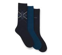 Socken BOSS "3PRSGiftset ArgyleCC", Damen, Gr. 40-46, blau (open miscellaneous 961), Baumwollmischung, gemustert, elastisch, Socken Socken, Geschenk-Set, Baumwoll-Mix (23917661-40) open miscellaneous 