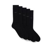 Socken BOSS "5P Uni Color CC", Damen, Gr. 43-46, schwarz (5x schwarz), Baumwollmischung, unifarben, elastisch, Socken Socken, in klassischer Unifarbe (38325351-43) 5x schwarz