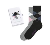 Socken BURLINGTON "Basic Gift Box", Damen, Gr. 36-41, multicolorot schwarz grau mix 0500, Baumwollmischung, mehrfarbig, Socken Socken, Gift-Box, Argyle-Design, Burlington-Clip, Einheitsgröße 36-41 (16