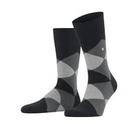 Socken BURLINGTON "Clyde", Herren, Gr. 40, schwarz, Baumwollmischung, Argyle-Muster, Socken Socken, Einheitsgröße 40-46, modernes Argyle-Muster, Burlington-Clip (83536403-40) schwarz