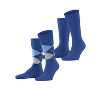 Socken BURLINGTON "Everyday Argyle Mix 2er-Pack", Damen, Gr. 40-46, night blau, Baumwollmischung, Argyle-Muster, normal, Socken Socken, atmungsaktiv (61182760-40) night blau