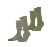Socken BURLINGTON "Everyday Stripe", Herren, Gr. 40-46, grün (salvia), Baumwollmischung, gestreift, Socken Socken, Einheitsgröße 40-46, gestreift und unifarben (81757423-40) salvia