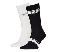 Socken CALVIN KLEIN "CK MEN SOCK 2P LOGO STRIPE", Herren, schwarz, Obermaterial: 71% Baumwolle, 27% Polyamid, 2% Elasthan, Socken Socken (35255043-0) schwarz
