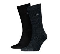 Socken CALVIN KLEIN "CK MEN SOCK 2P MELANGE GRID", Damen, Gr. - (40/46), schwarz, Obermaterial: 55% Baumwolle, 43% Polyamid, 2% Elasthan, Socken Socken (68041939-0) schwarz
