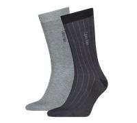 Socken CALVIN KLEIN "CK MEN SOCK 2P PINSTRIPE", Damen, Gr. - (40/46), grau (dunkelgrau), Obermaterial: 67% Baumwolle, 31% Polyamid, 2% Elasthan, Socken Socken (83224611-0) dunkelgrau