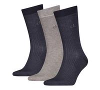 Socken CALVIN KLEIN "CK MEN SOCK 3P GIFTBOX DROPNEEDLE GRID", Damen, Gr. - (40/46), grau (grau combo), Obermaterial: 58% Baumwolle, 39% Polyamid, 3% Elasthan, Socken (22410113-0) grau combo