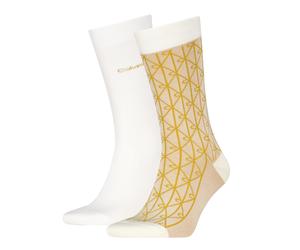 Socken CALVIN KLEIN "CK MEN SOCK EMBLEM AOP", Herren, soft gelb, Baumwollmischung, normal, Socken Socken, mit Komfort-Bund, Cotton-Mix, elastisch (23500559-0) soft gelb