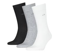 Socken CALVIN KLEIN "CK MEN SOCK", Herren, Gr. 43-46, schwarz-weiß (weiß, light grau melange, schwarz), Baumwollmischung, normal, Socken Socken, uni, Cotton-Mix, breiter Bund (67445014-43) weiß, light