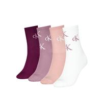 Socken CALVIN KLEIN "CK WOMEN SOCK 4P GIFTBOX LUREX AOP", Damen, bunt (multicolor), Obermaterial: 62% Baumwolle, 34% Polyamid, 3% Elasthan, 1% metallisierte Fasern, Socken Socken (18772140-0) multicol