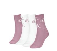 Socken CALVIN KLEIN "CK WOMEN SOCK 4P GIFTBOX LUREX AOP", Damen, rosa (vintage plum, weiß), Obermaterial: 62% Baumwolle, 34% Polyamid, 3% Elasthan, 1% metallisierte Fasern, Socken Socken (77394468-0)