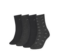 Socken CALVIN KLEIN "CK WOMEN SOCK 4P GIFTING AOP", Damen, schwarz, Obermaterial: 43% Polyester, 33% Polyamid, 22% Viskose, 1% metallisierte Fasern, 1% sonstige Fasern, Socken Socken (78287548-0) schw