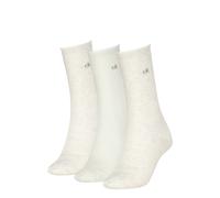 Socken CALVIN KLEIN "CK WOMEN SOCK ROLLTOP", Damen, Gr. 39-42, weiß (light beige melange), Baumwollmischung, normal, Socken Socken, mit kleinem Rollbund, Cotton-Mix (38534939-39) light beige melange