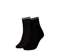 Socken CALVIN KLEIN JEANS "CK WOMEN SHORT SOCK 2P SHINY LOGO", Damen, Gr. 35-38, Sockengröße, schwarz, Obermaterial: 33% Modal, 31% Polyamid, 30% Baumwolle, 4% Polyester, 2% Elasthan, normal, Socken S