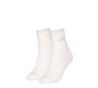 Socken CALVIN KLEIN JEANS "CK WOMEN SHORT SOCK 2P SHINY LOGO", Damen, Gr. 39-42, weiß, Obermaterial: 33% Modal, 31% Polyamid, 30% Baumwolle, 4% Polyester, 2% sonstige Fasern, normal, Socken, 1x mit Gl