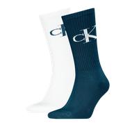 Socken CALVIN KLEIN JEANS "CKJ MEN SOCK 2P MONOGRAM", Herren, Gr. 43-46, blau, Baumwollmischung, normal, Socken Socken, mit verstärkter Ferse, komfortable Frotteesohle (24255065-43) blau