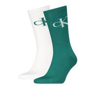 Socken CALVIN KLEIN JEANS "CKJ MEN SOCK 2P MONOGRAM", Herren, Gr. 43-46, jade grün, Baumwollmischung, normal, Socken Socken, mit verstärkter Ferse, komfortable Frotteesohle (81403062-43) jade grün